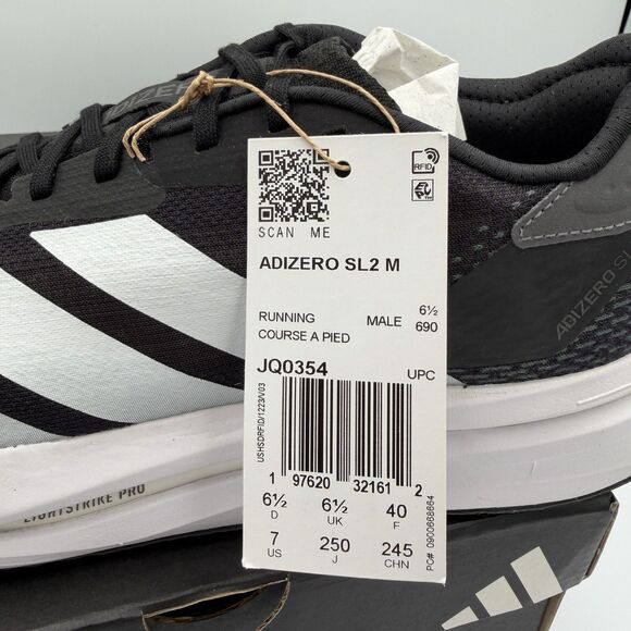Adidas Adizero SL2 Running Shoes Sneakers JQ0354 Black White Men’s Size 7 main image 12